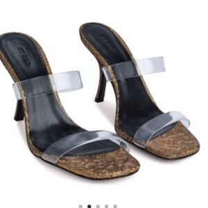 BY FAR Clara Disco Bronze Hologram Leather